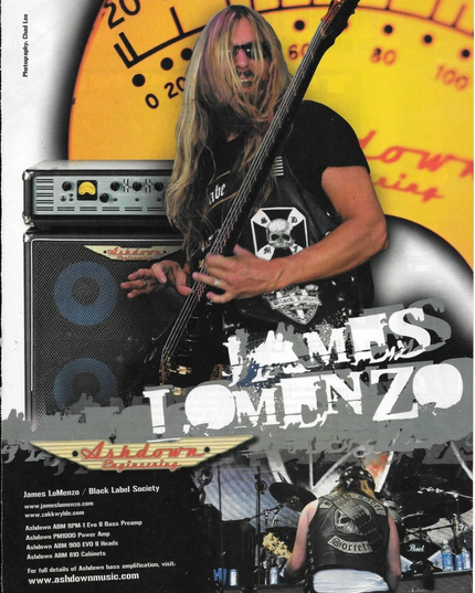 Ashdown Engineering - James Lomenzo of Black Label Society - 2005 Print Ad