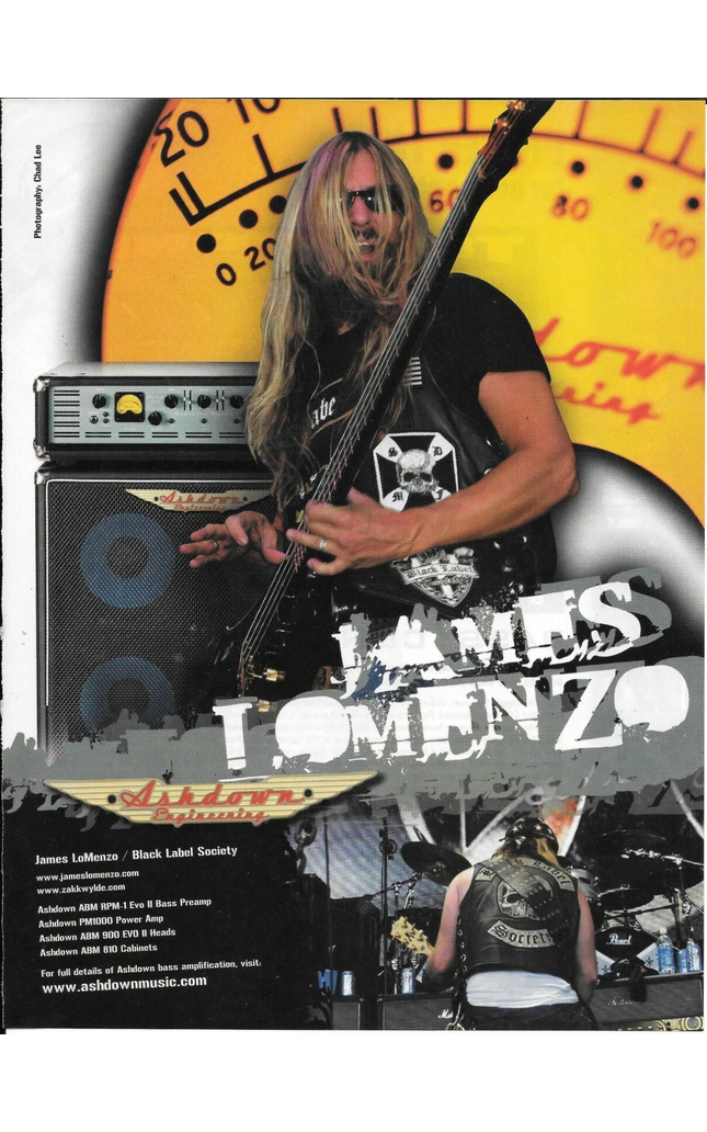 Ashdown Engineering - James Lomenzo of Black Label Society - 2005 Print Ad