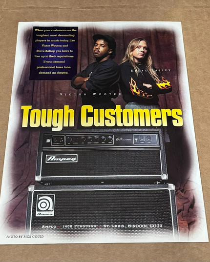AMPEG AMPS - VICTOR WOOTEN & STEVE BAILEY - 1998 Print Advertisement
