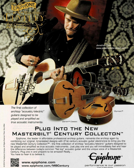 EPIPHONE GUITARS - JONATHAN TYLER - 2016 Print Advertisement