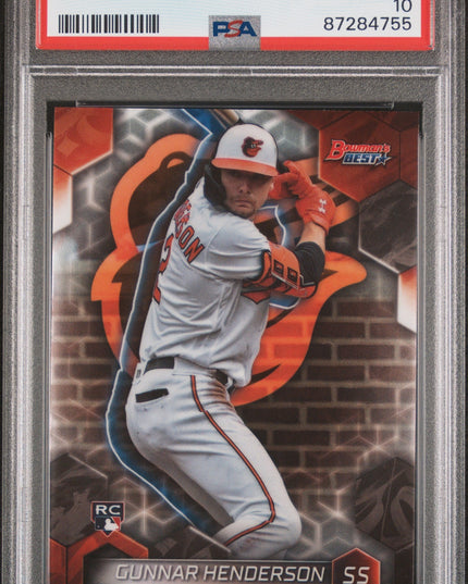 Graded 2023 Topps Bowmans Best Gunnar Henderson #26 Rookie RC Baseball Card PSA 10 Gem Mint