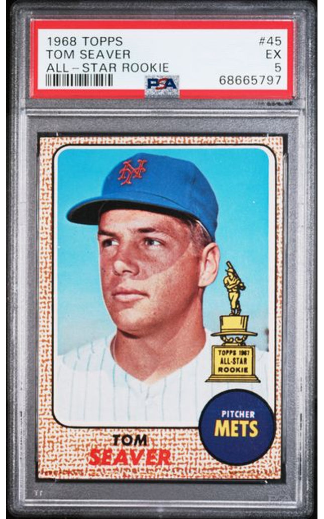 Graded 1968 Topps Tom Seaver #45 All Star Rookie Baseball Card PSA 5 EX