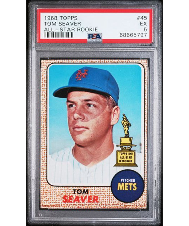 Graded 1968 Topps Tom Seaver #45 All Star Rookie Baseball Card PSA 5 EX