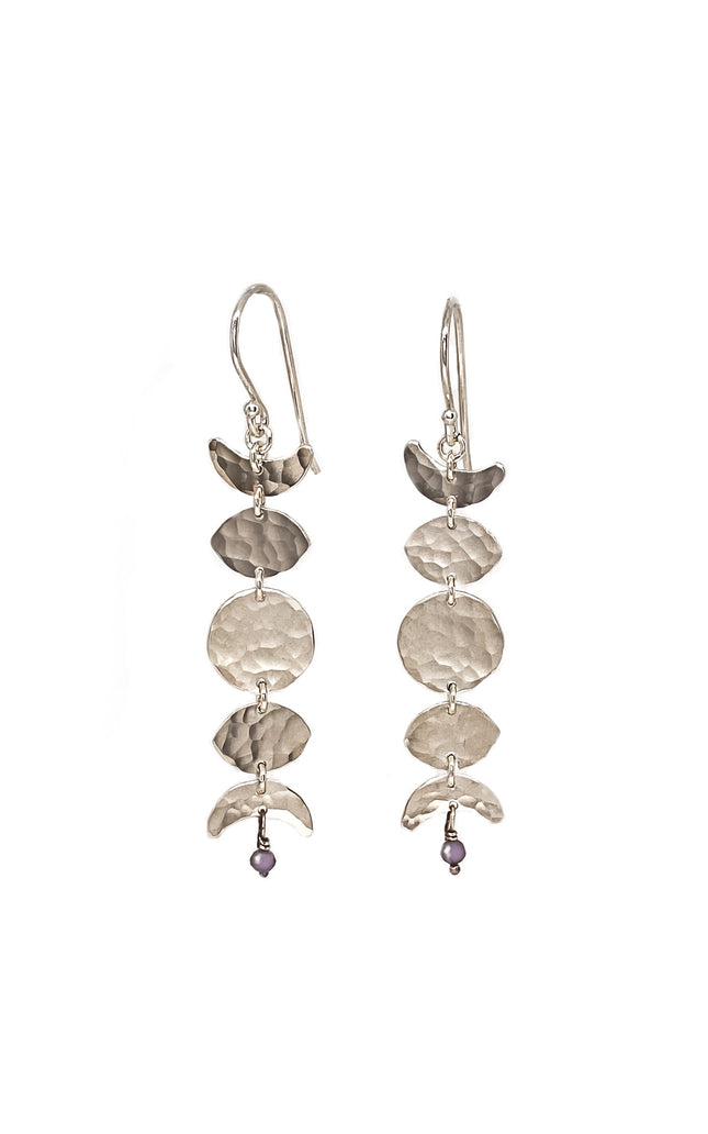 Moon Phase Earrings in Sterling Silver