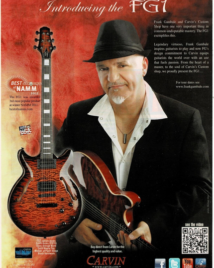 CARVIN GUITARS - FRANK GAMBALE - 2011 Print Advertisement