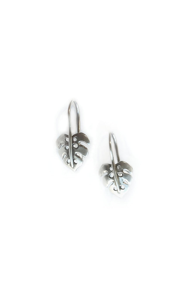 Monstera Earrings in Sterling Silver - Small