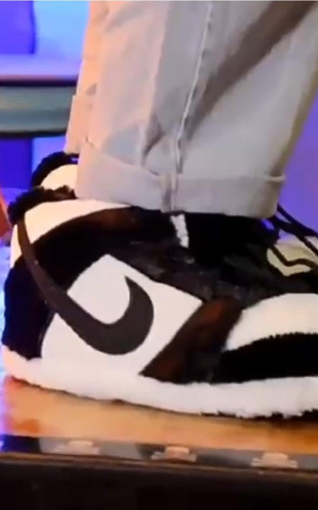 Sneaker Slippers Black and white panda Jordan 1 unisex for adults&kids