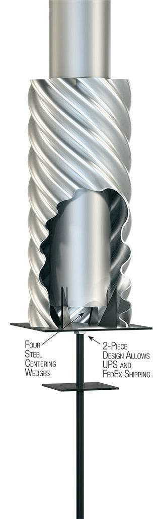 Foundation Sleeve for Aluminum Flagpole w/ Lightning Rod