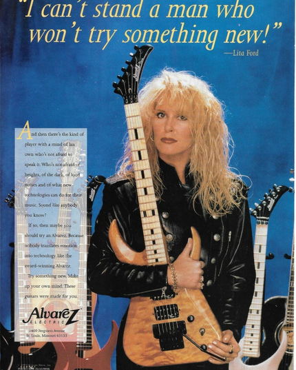 ALVAREZ ELECTRIC GUITARS - LITA FORD - 1993 Print Advertisement