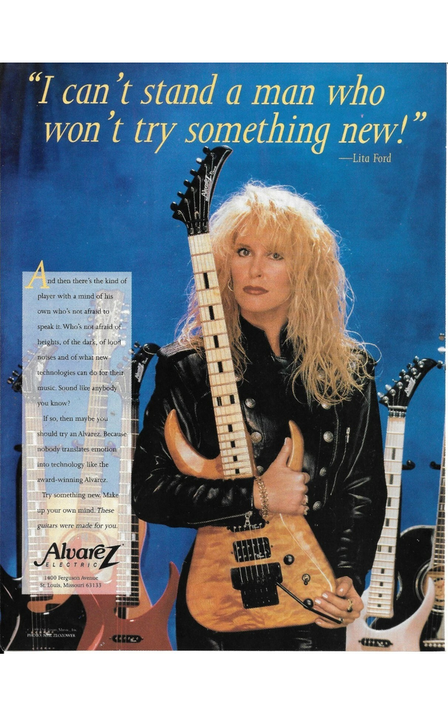 ALVAREZ ELECTRIC GUITARS - LITA FORD - 1993 Print Advertisement