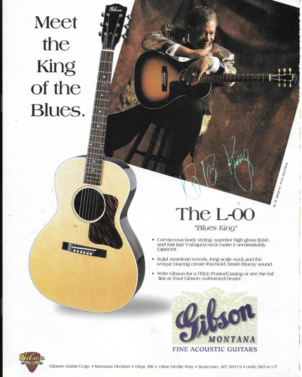 Gibson Guitars - Montana L-00 - Blues King - BB King - 1994 Print Advertisement