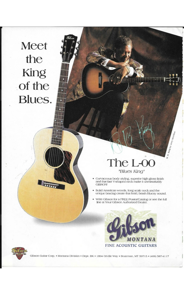 Gibson Guitars - Montana L-00 - Blues King - BB King - 1994 Print Advertisement