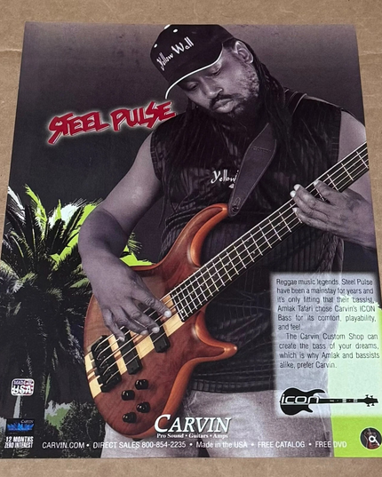 CARVIN GUITARS - AMLAK TAFARI OF STEEL PULSE - 2008 Print Advertisement