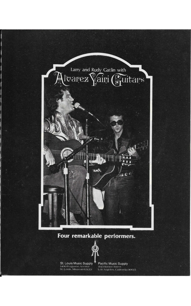 ALVAREZ-YAIRI GUITARS - LARRY and RUDY GATLIN - 1982 Print Advertisement