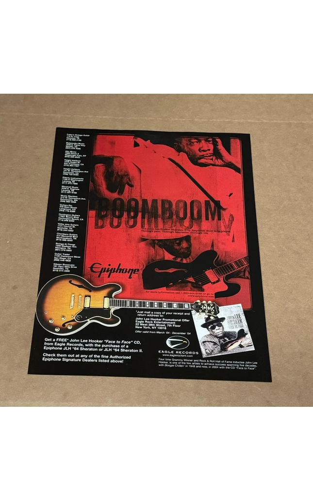 EPIPHONE GUITARS - SHERATON II - JOHN LEE HOOKER - 2004 Print Ad