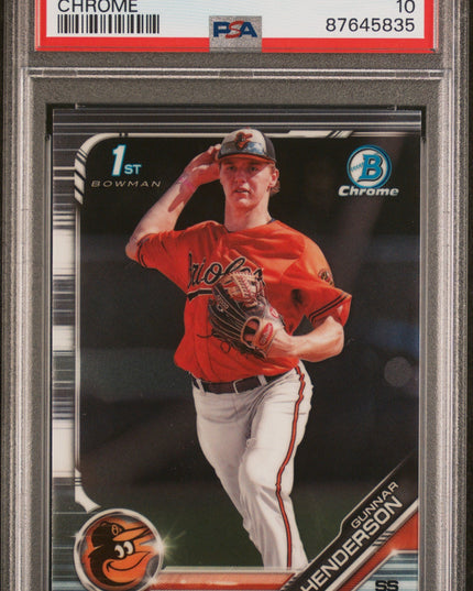 Graded 2019 Topps Bowman Draft Gunnar Henderson #BDC22 Chrome Rookie RC Baseball Card PSA 10 Gem Mint