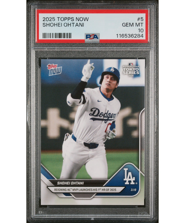 Graded 2025 Topps Now Shohei Ohtani #5 Baseball Card PSA 10 Gem Mint