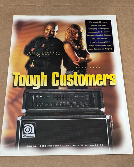 AMPEG AMPS - Bill Dickens & Dave LaRue - 1996 Print Advertisement