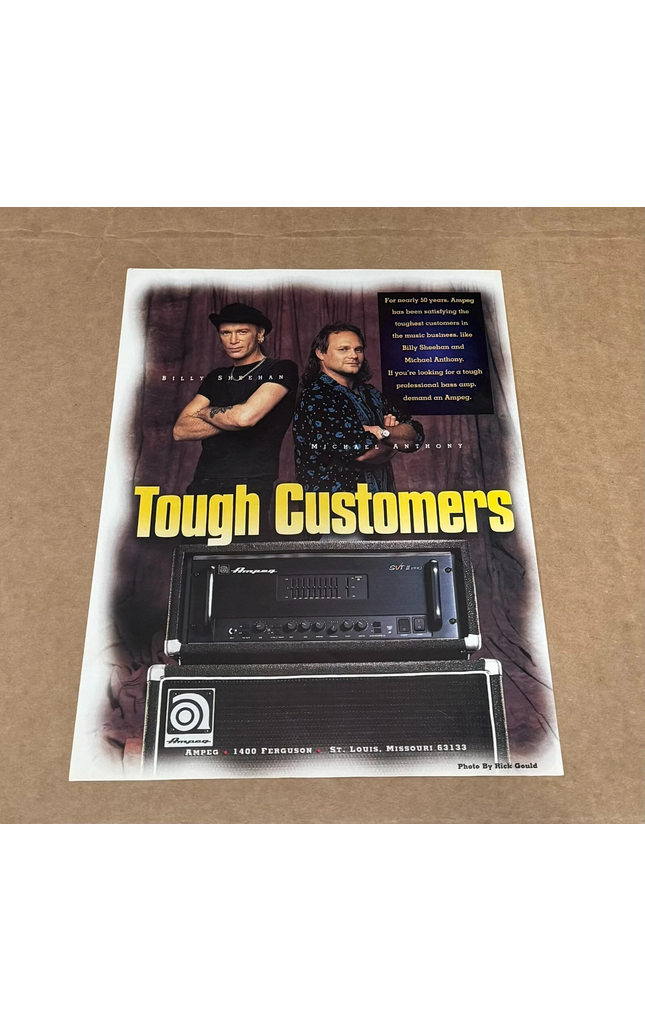 MICHAEL ANTHONY of VAN HALEN & BILLY SHEEHAN - AMPEG AMPS - 1997 Print Ad