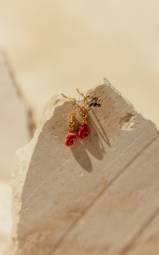 Wildflower Gold Dangle Earrings Small Pendant