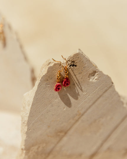 Wildflower Gold Dangle Earrings Small Pendant
