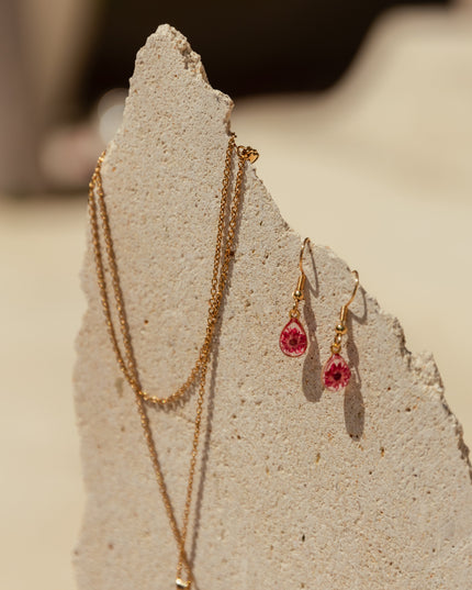 Wildflower Gold Dangle Earrings Small Pendant