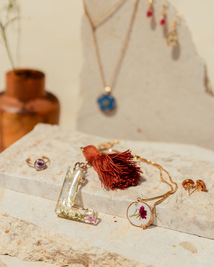 Wildflower Letter Keychain