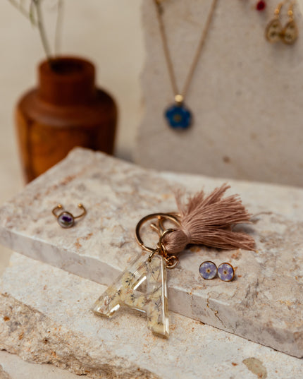 Wildflower Letter Keychain