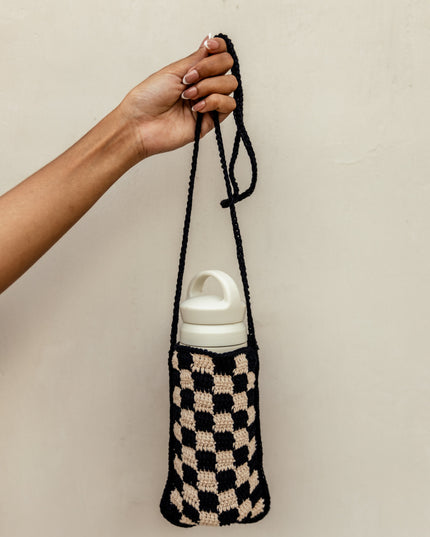 Checkered Crochet Phone Sling Bag