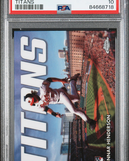 Graded 2023 Topps Chrome Gunnar Henderson #CT12 Titans Rookie RC Baseball Card PSA 10 Gem Mint