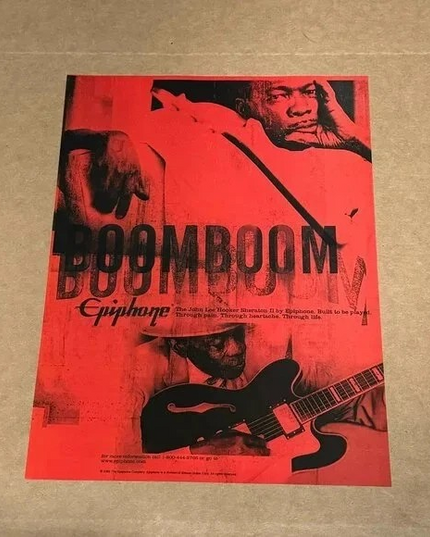 EPIPHONE GUITARS - SHERATON II - JOHN LEE HOOKER - 2002 Print Ad