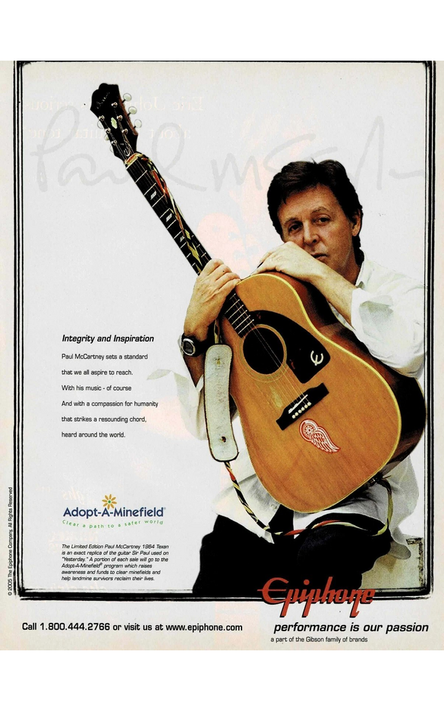 PAUL MCCARTNEY - EPIPHONE GUITARS - 2005 Print Advertisement