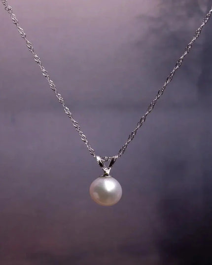 925 Sterling Silver 16 In Chain w/ Stunning Freshwater Cultured Pearl Pendant