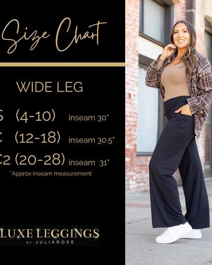 Ready to Ship | The Brooke - Black Wide Leg Full-Length with Pockets - Luxe Leggings by Julia Rose®