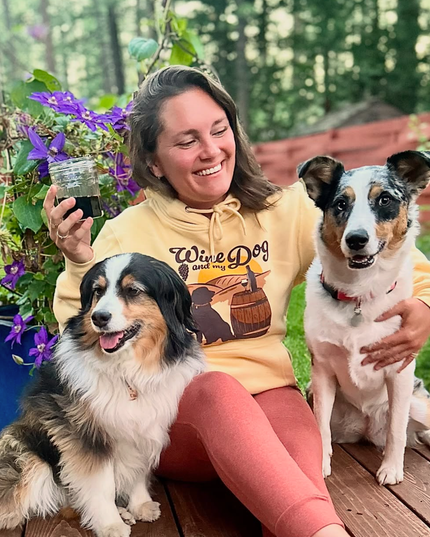 Hoodie: Wine & My Dog (Yellow Cream)