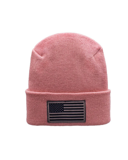 American Flag Beanie - H-Stitch Circular Knit Cuffed Beanie - Patented Design and Made in USA