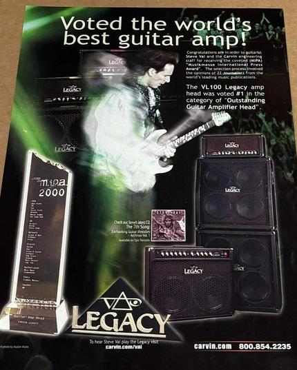 CARVIN AMPS - STEVE VAI - 2000 Print Advertisement