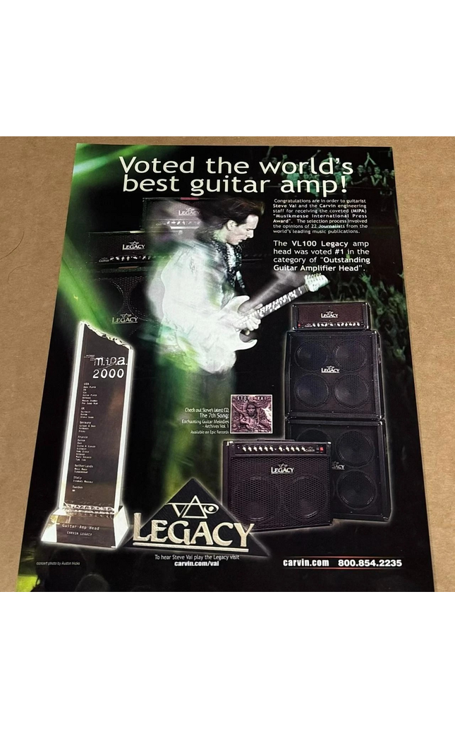 CARVIN AMPS - STEVE VAI - 2000 Print Advertisement