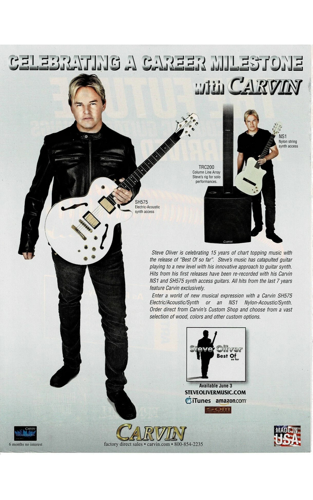CARVIN GUITARS / AMPS - STEVE OLIVER - Print Advertisement