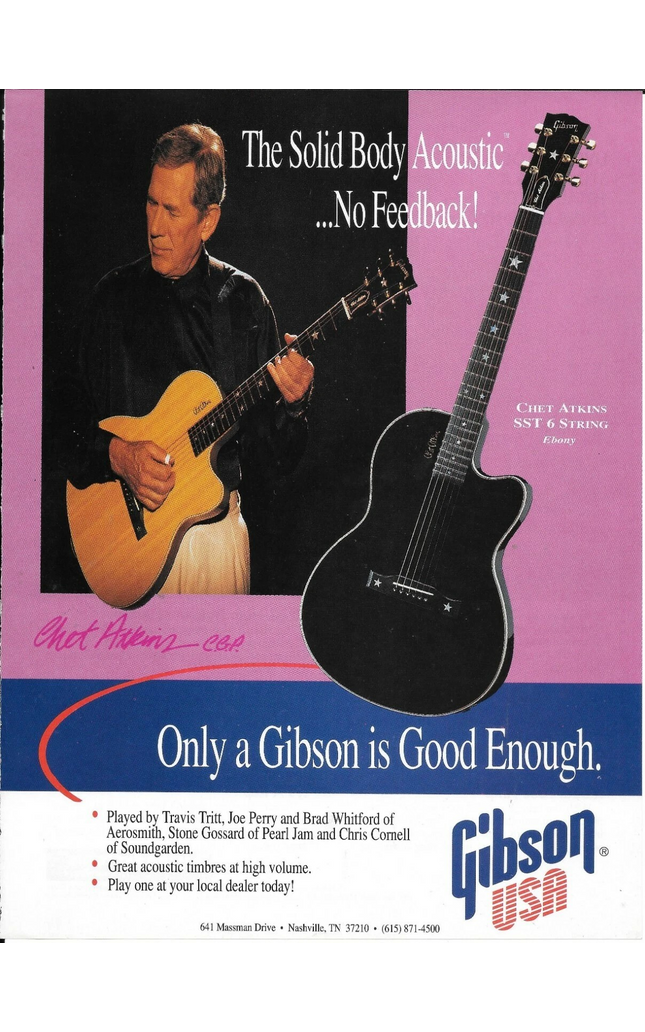 Gibson Guitars - SST 6 String - Chet Atkins - 1993 Print Advertisement