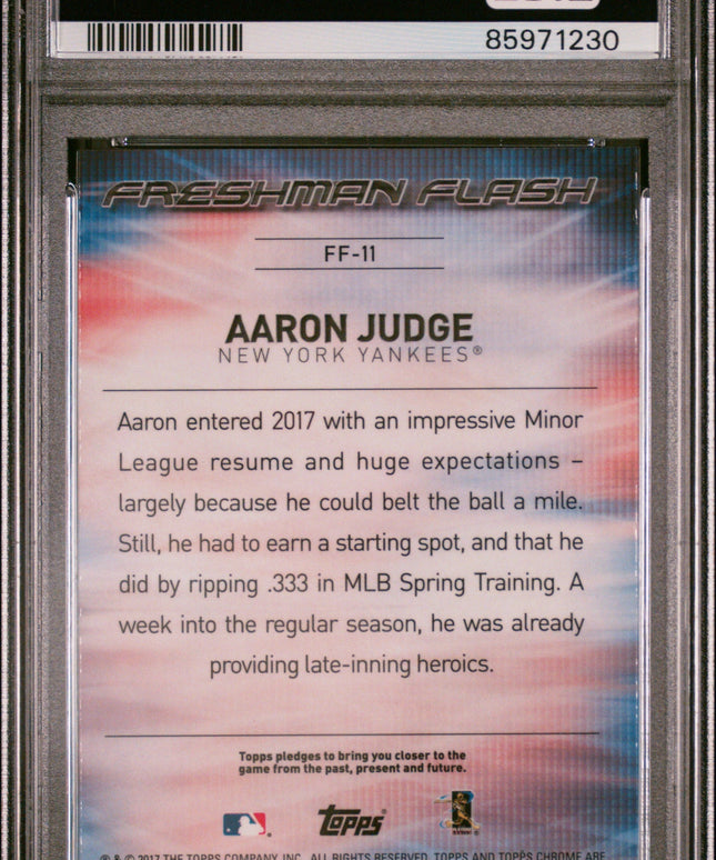 Graded 2017 Topps Chrome Aaron Judge #FF11 Freshman Flash Rookie RC Baseball Card PSA 10 Gem Mint