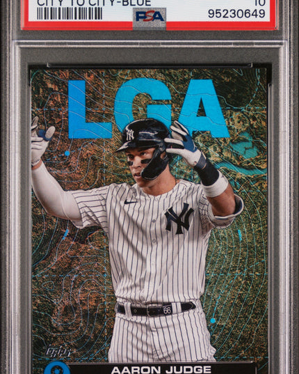 Graded 2024 Topps Aaron Judge #CTC8 City to City Blue Baseball Card PSA 10 Gem Mint
