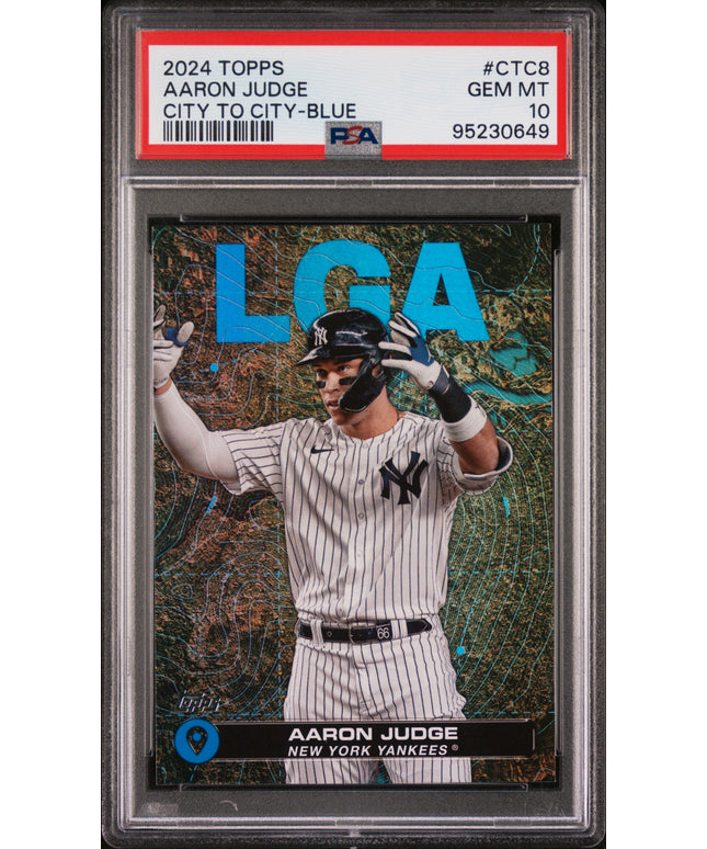 Graded 2024 Topps Aaron Judge #CTC8 City to City Blue Baseball Card PSA 10 Gem Mint
