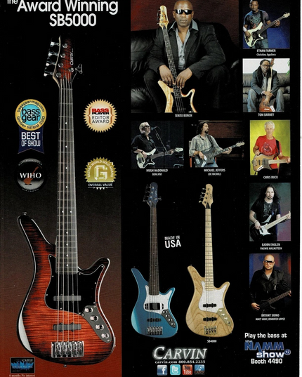 CARVIN GUITARS - MCDONALD / FARMER / JEFFERS / ENGLEN / BUNCH - 2012 Print Ad