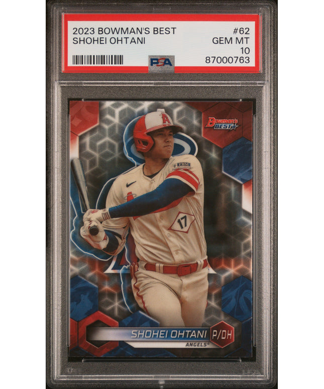 Graded 2023 Topps Bowmans Best Shohei Ohtani #62 Baseball Card PSA 10 Gem Mint