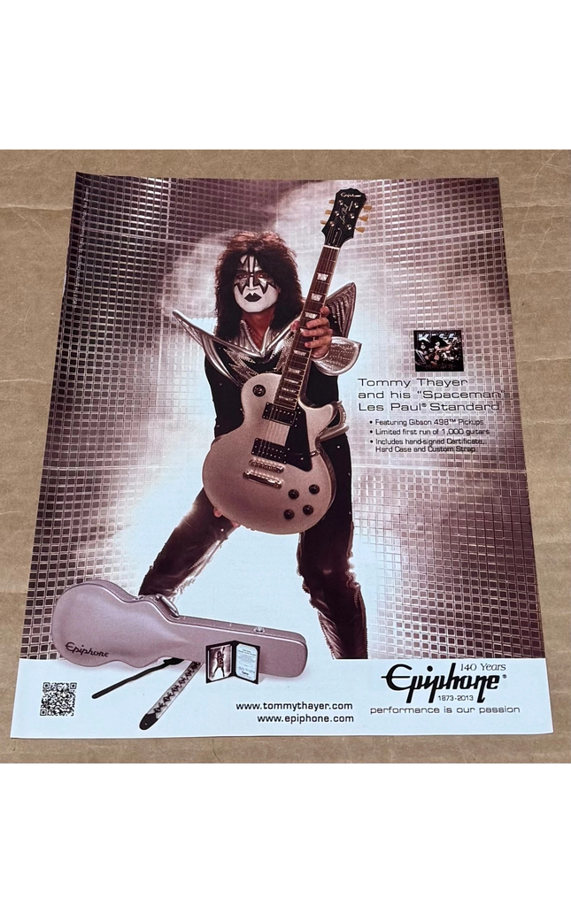 TOMMY THAYER of KISS - EPIPHONE GUITARS - 2013 Print Advertisement