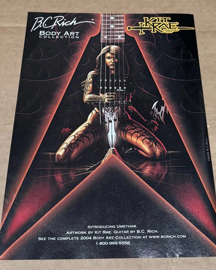 B.C. RICH GUITARS - BODY ART COLLECTION - KIT RAE - 2004 Print Ad