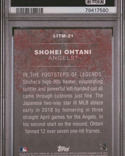 Graded 2018 Topps Update Shohei Ohtani #LITM21 Legends In The Making Rookie RC Baseball Card PSA 10 Gem Mint