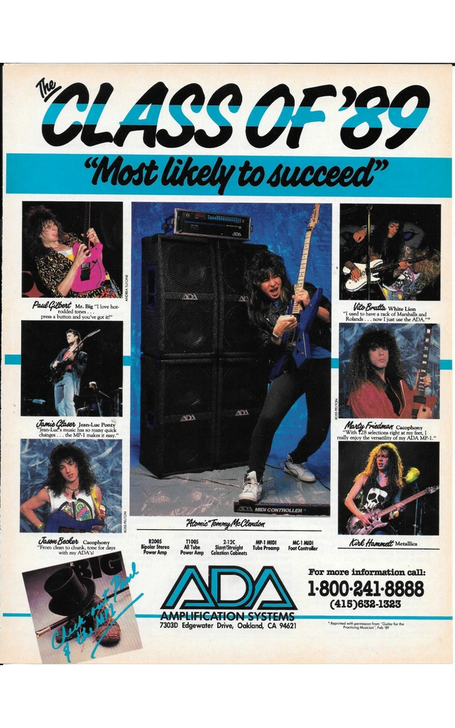 ADA AMPS - Becker / Hammett / McClendon / Gilbert / Friedman - 1989 Print Ad