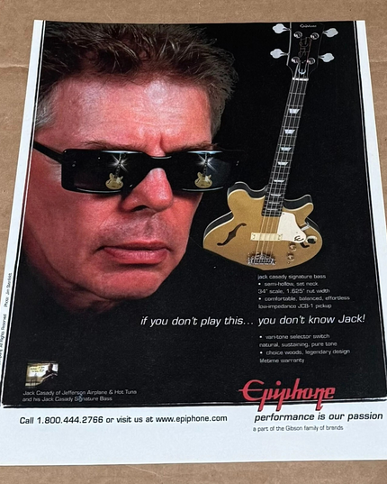 EPIPHONE GUITARS - JACK CASADY - 2008 Print Advertisement